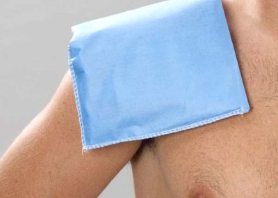 Blue Easy Sleeve Disposable Cover on Shoulder