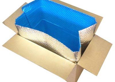 Cool Blue Foil Bubble Box Liner in Box