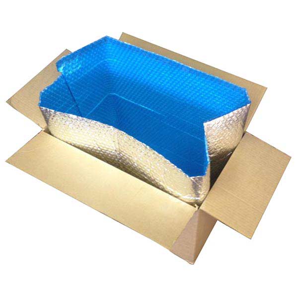 Cool Blue Insulated Foil Bubble Box Liners for Cold Shipping